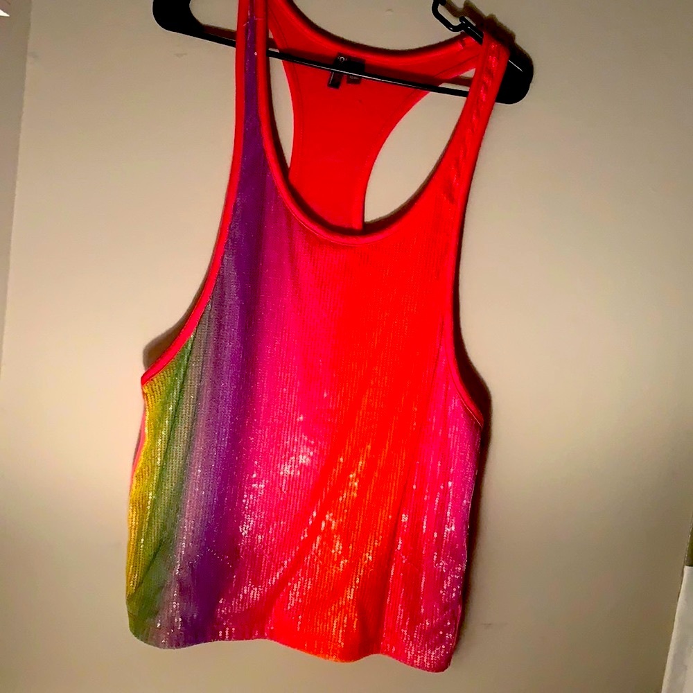 Men’s sequence rainbow tank top